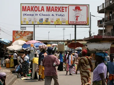 Makola market, one of the country's largest trading centres in Accra.