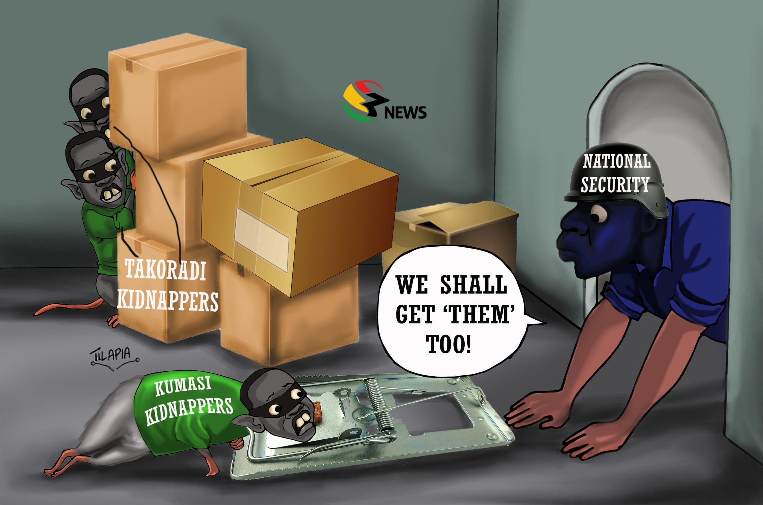 [Cartoon] The 'Azuguism trap', Takoradi kidnappers next!