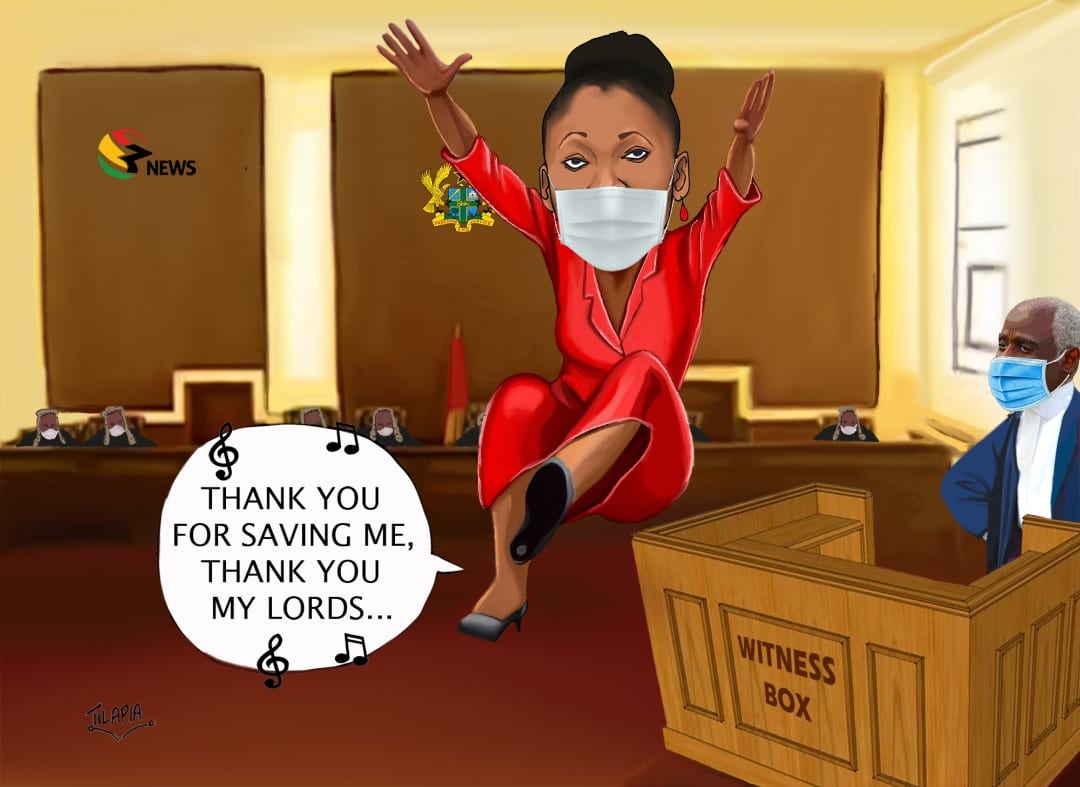 Cartoon by Tilapia depicting Jean Mensa and Tsatsu Tsikata