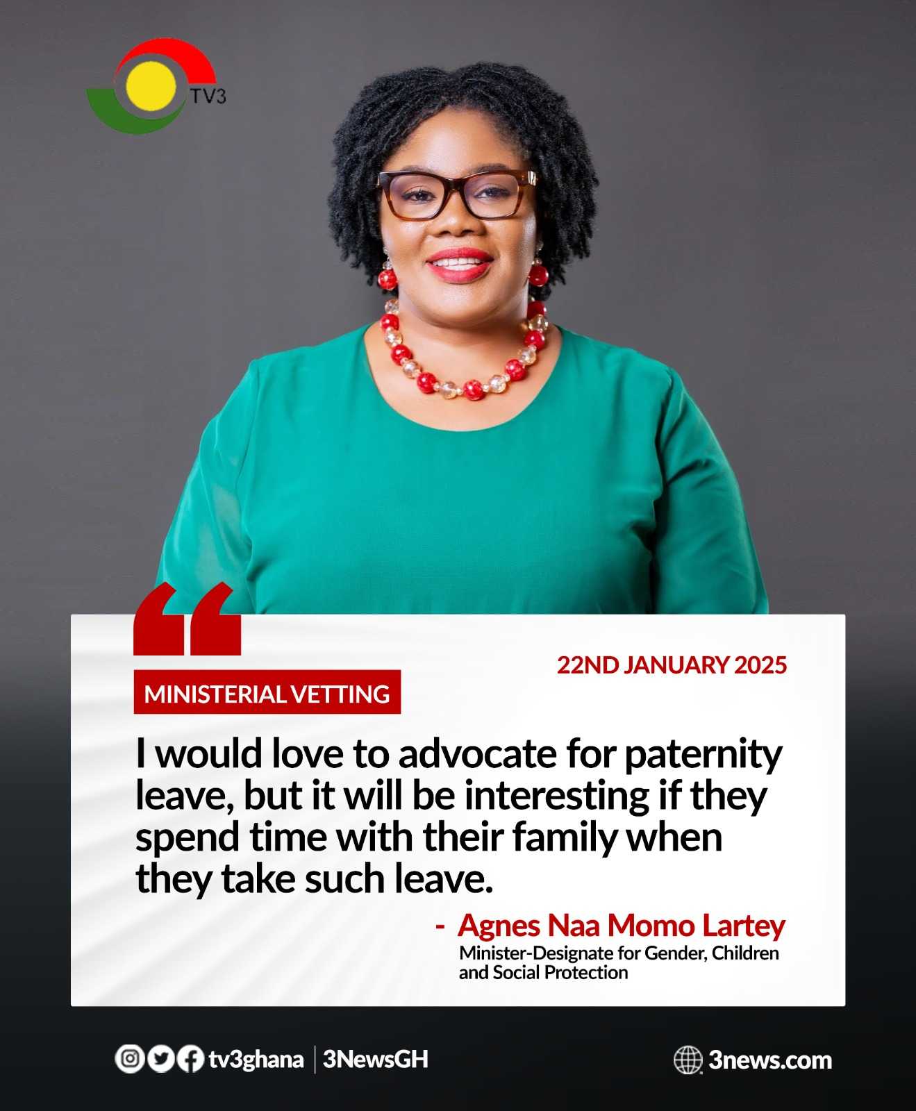 Key highlights of Gender Minister-designate Agnes Naa Momo Lartey’s vetting