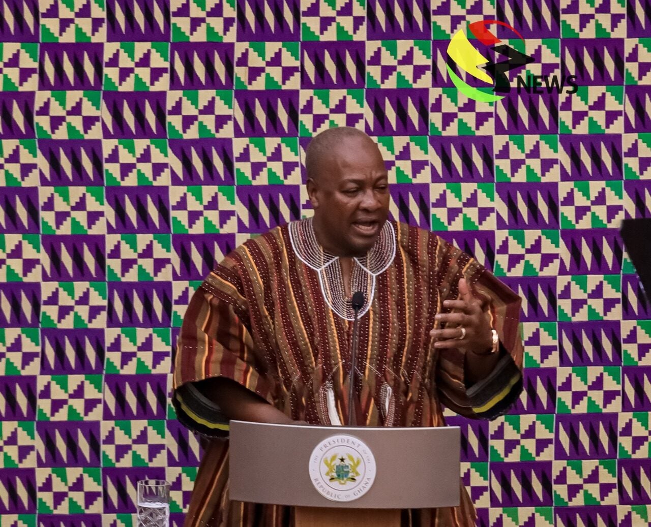 Ghana's President John Dramani Mahama delivers his first 2025 SONA in Parliament (3News/Clifford O.)