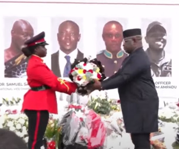 Maada Bio lays wreath