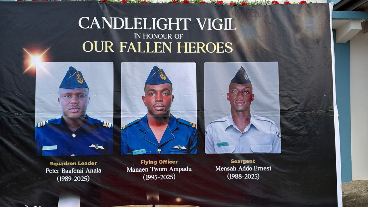 GAF helicopter crash: Leadership of Takoradi Air Force Base holds candlelight vigil in honour of crew members